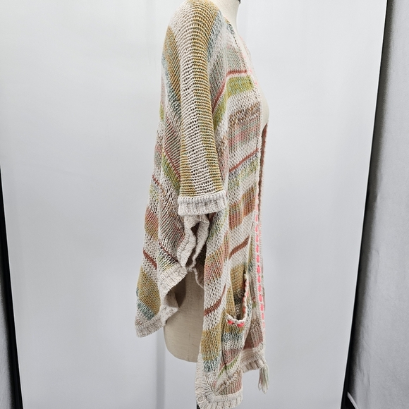 Democracy Pastel Multicolor Ombre Cardigan Sweater Southwestern Duster Medium - Picture 5 of 7